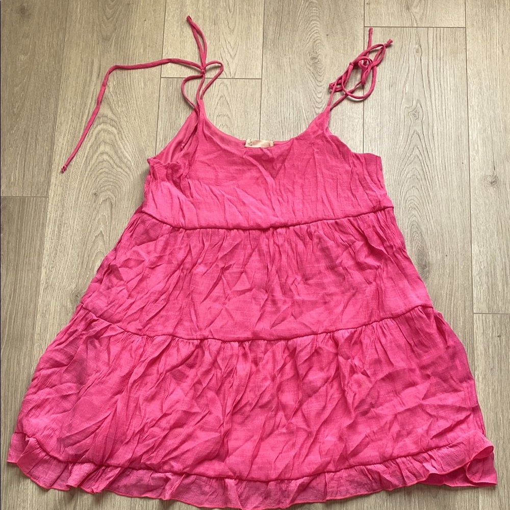 Pink Sleeveless spaghetti strap Dress